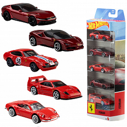 Hot Wheels 5 pcs Ferrari die-cast cars JLN12