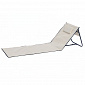 Linder Exclusiv Folding Beach Lounger Beige