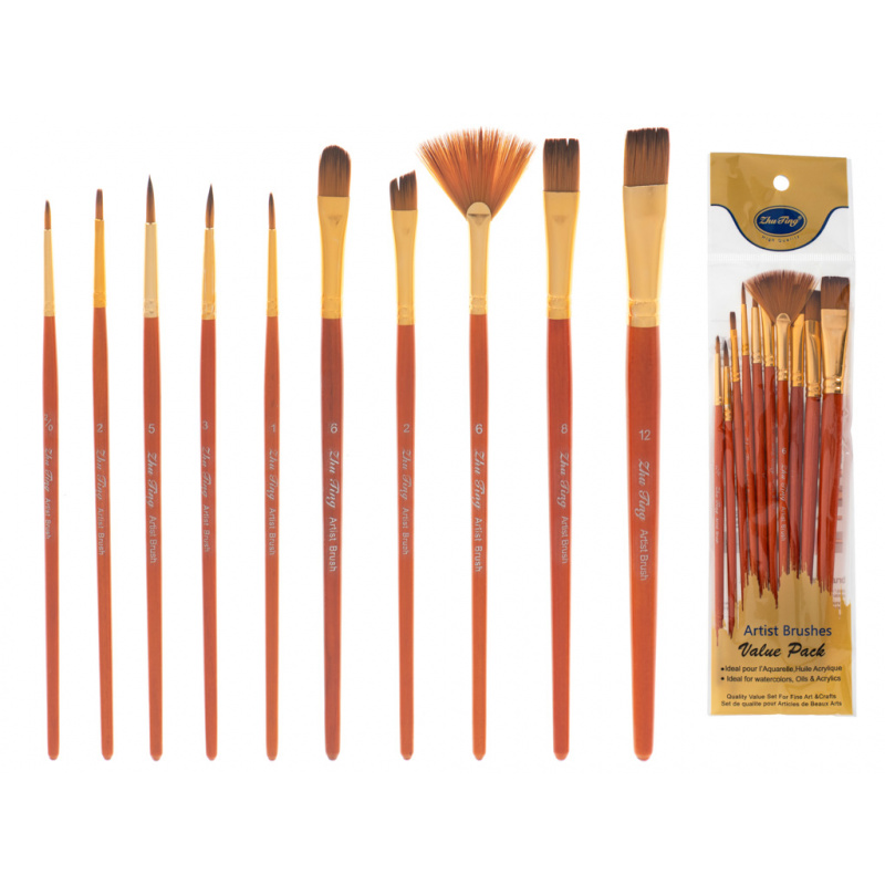 Aga Paintbrushes art set 10pcs red