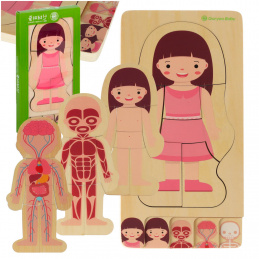 Aga Wooden Puzzle Montessori Body Parts Girl