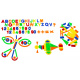 Set of Colorful Magnets for Kids 3+ Educational Toy + Numbers Letters Digits Lines 128 pcs.