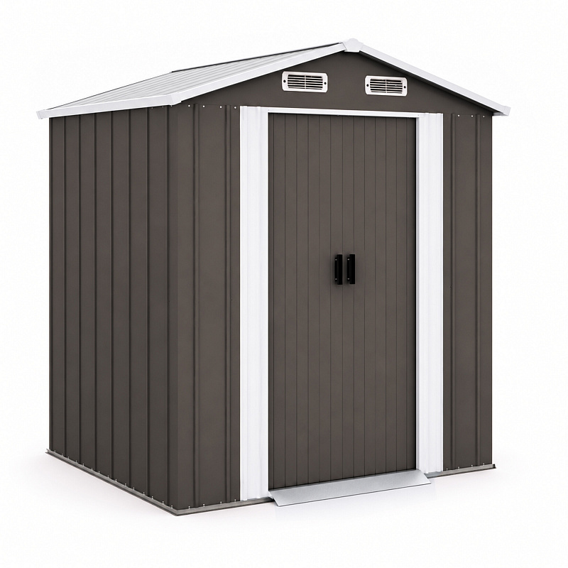 Aga Garden Shed 194x131x184 cm Gray-Brown
