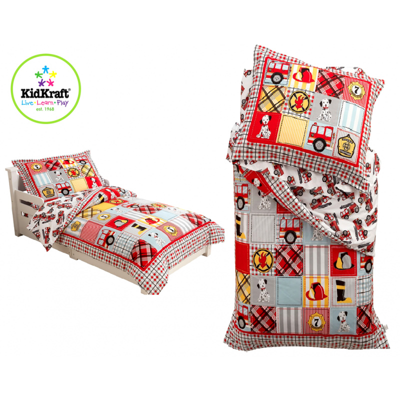 KidKraft Microfiber bedding FIRE TRUCK 100x150, 60x75 cm
