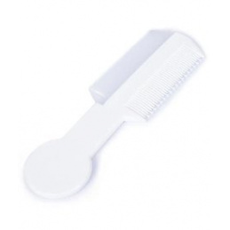 Hair comb with soft and hard teeth, white 0m+ POUPY universal