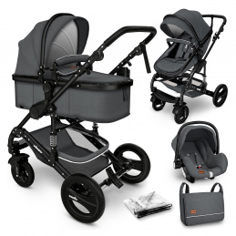 Kiduku Combined Stroller 3-in-1 Grey/Black