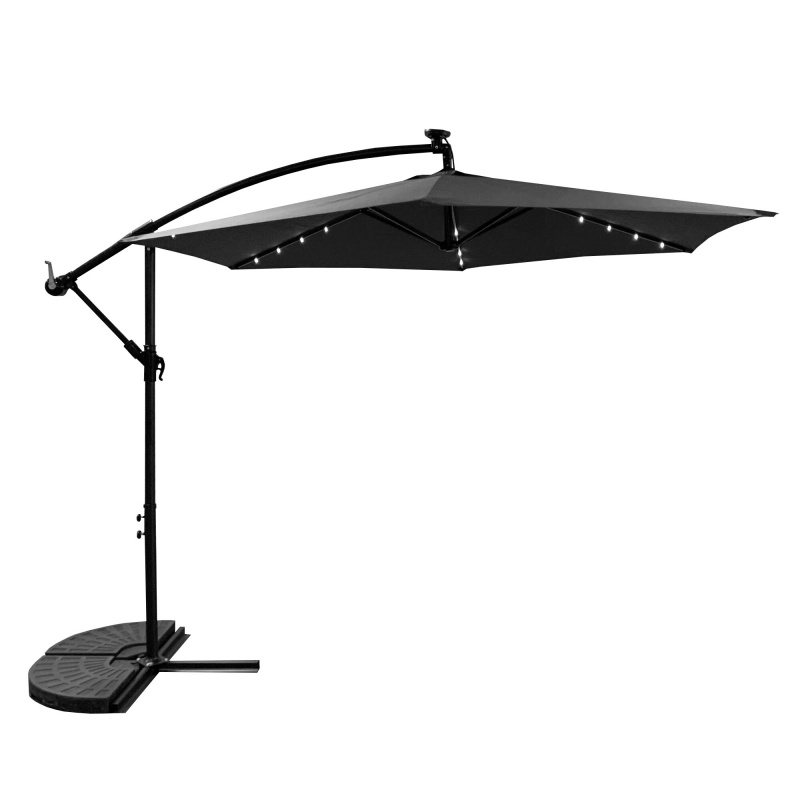 Aga Garden Parasol 300 cm Grey with LED Lighting