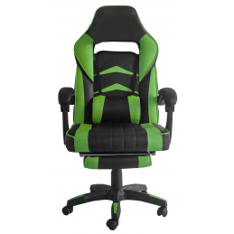Aga Office chair Black - Green with footrest