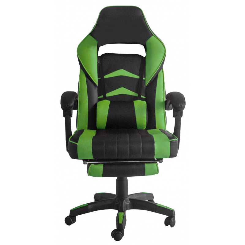 Aga Office chair Black - Green with footrest