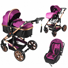 Aga Combined Stroller 3in1 Black/Purple 2DZ248 - II. QUALITY