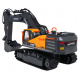 R/C excavator with a metal bucket and smoke function
