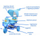 3-Wheel Balance Bike for Kids Kačenka Blue + Sounds + Canopy + Barrier + Footrest + Handle + Storage Space