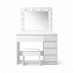 Aga Dressing table with mirror and lighting + stool Matte white