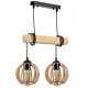 Hanging ceiling LED light wooden beam 2xE27 Wooden Ball Chandelier