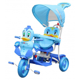 3-Wheel Balance Bike for Kids Kačenka Blue + Sounds + Canopy + Barrier + Footrest + Handle + Storage Space