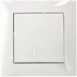 Single-pole switch for flush mounting, white