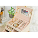 Jewellery box with key mirror beige ISO 6347
