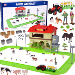 SERIES ANIMALS FARM Barn with Road + Tractor, Figures and Accessories ZA5687 Universal