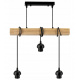 Hanging Ceiling Light LED Wooden Beam 3xE27 Chandelier Wooden Cone