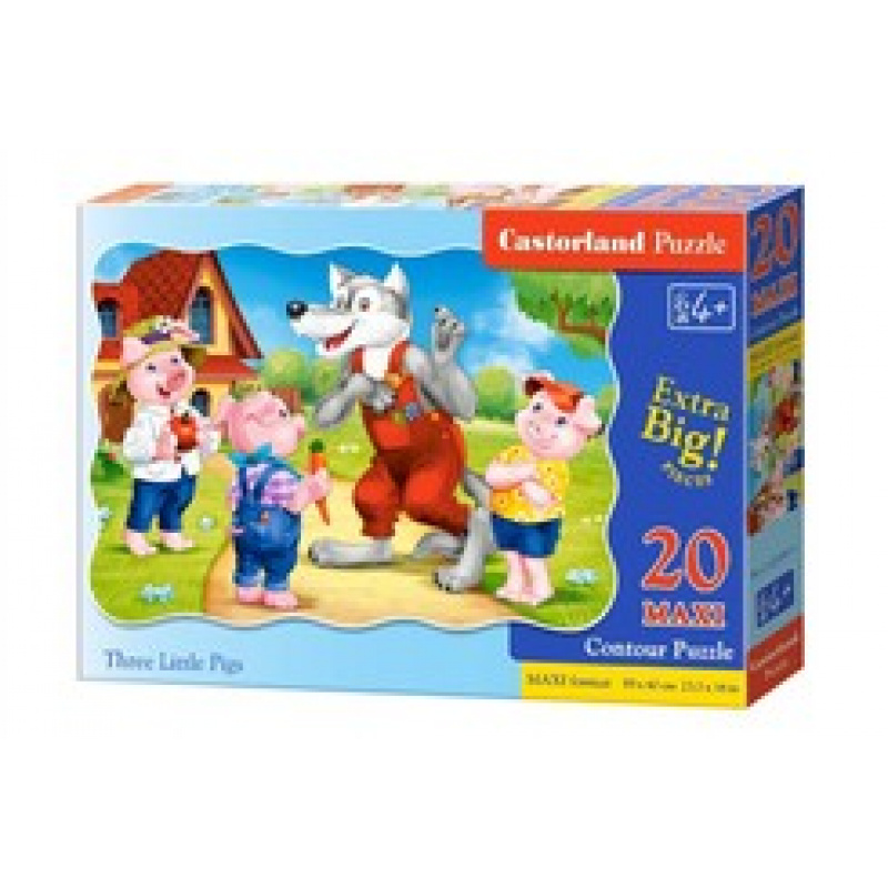 CASTORLAND puzzle 20 MAXI pieces - Three little pigs