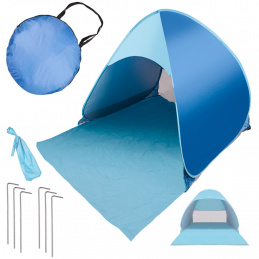 Self-assembling garden beach tent blue