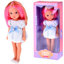 Lovely Girl Adorable Doll in a white dress with a blue bow 33cm ZA5850 universal