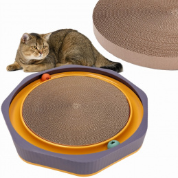 Eco-friendly cardboard scratcher with an additional replaceable insert