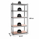 Aga Metal Shelf 180x90x40 cm 5 Shelves Grey