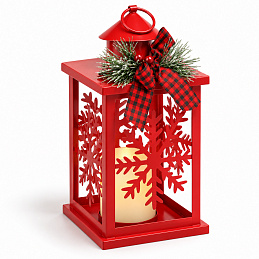 Aga Metal LED Christmas Lantern Red