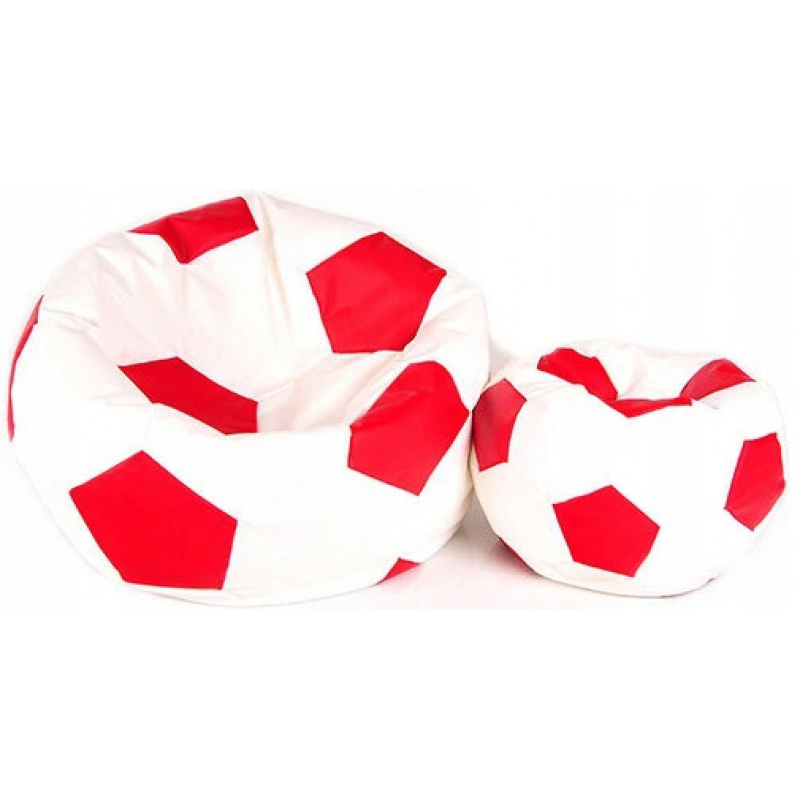 Aga Sofa bag BALL XXXL Red - White + footrest