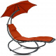 Linder Exclusiv Garden Lounger with Parasol Red