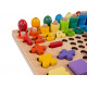Wooden jigsaw with fish, numbers, circles ISO 17252