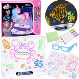 3D Drawing Board with LED Backlight + Markers and Glasses TA0115 Universal