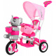 children's tricycle Elephant Pink + sounds + canopy + barrier + footrest + handle + runners + storage space