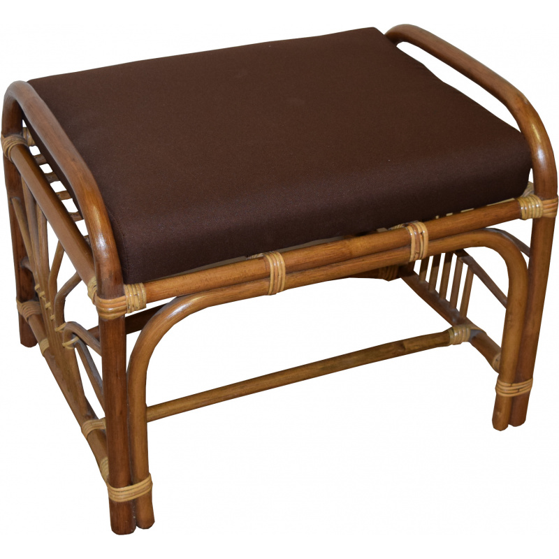 Aga Rattan stool TURDUS Honey Dark Brown