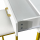 Aga Dressing Table with Mirror and Lighting + Stool White