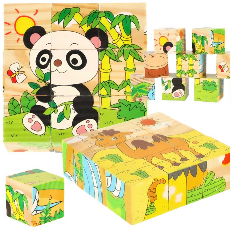 Aga Educational wooden blocks Safari 9 pcs