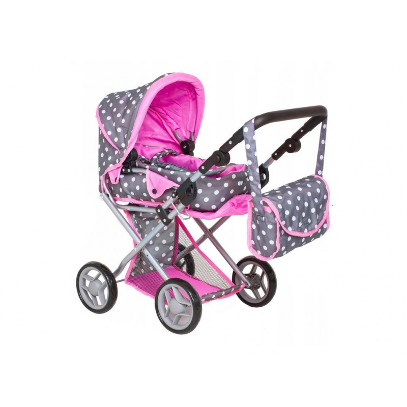 Doris Doll stroller 9346 Sedo - Pink with polka dots